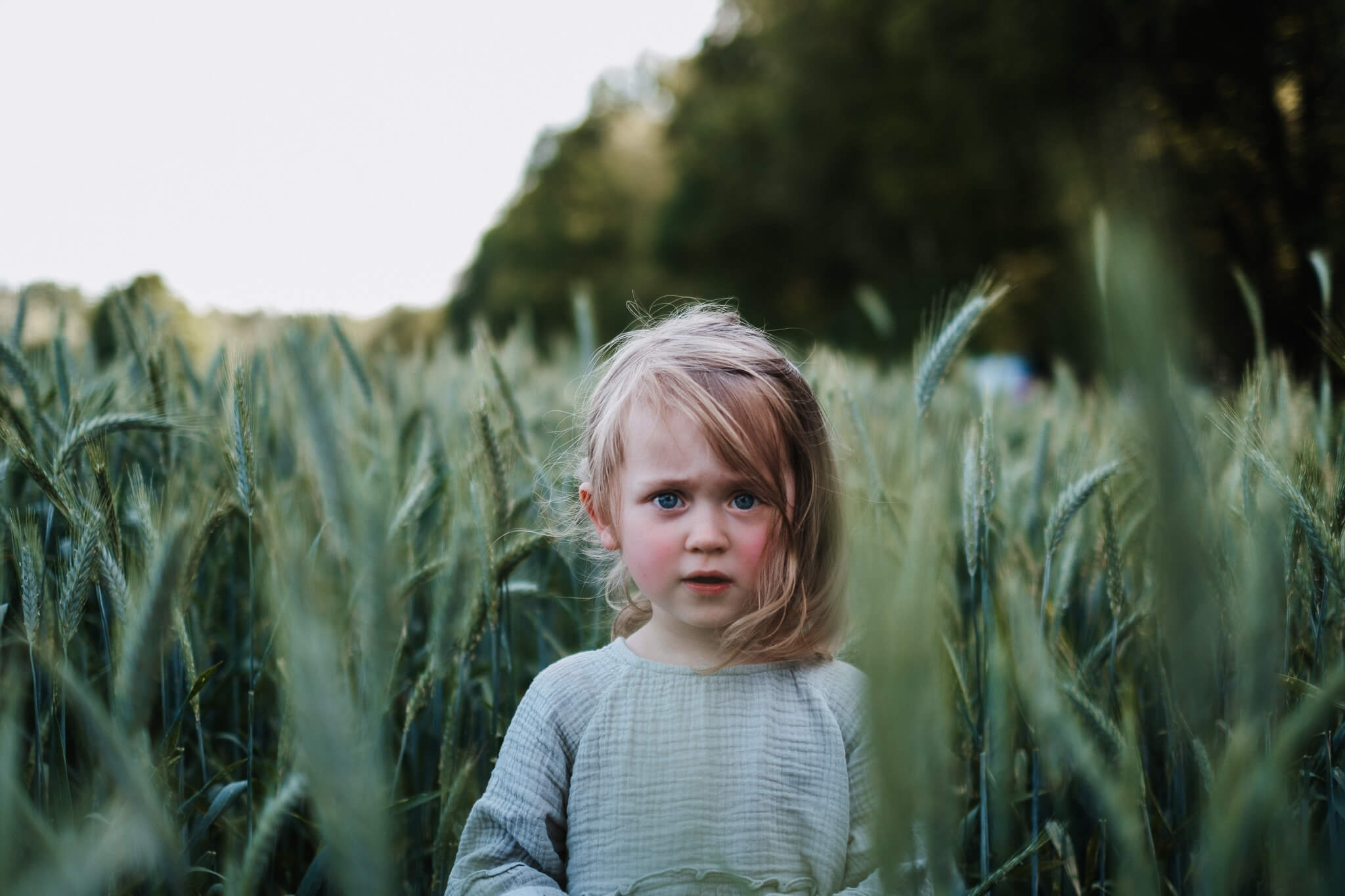 Foto eines kleinen Mädchens im Kornfeld